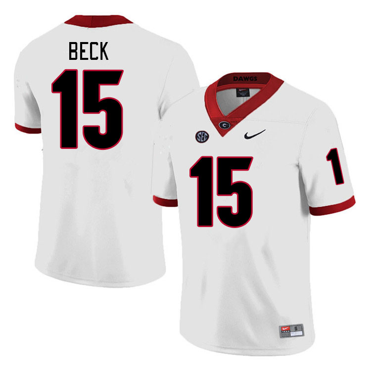 #15 Carson Beck Georgia Bulldogs Jerseys Football Stitched-Retro White